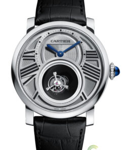 Replica Cartier Rotonde De Cartier W1556210 Round Platinum Case - Strap Band