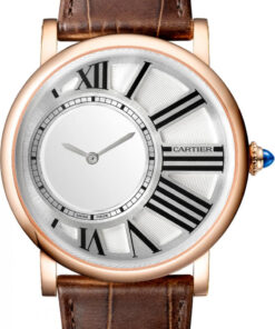 Replica Cartier W1556223 Round 18 Carat Pink Gold Case - Strap Band