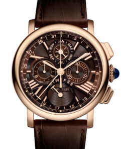 Replica Cartier Rotonde De Cartier W1556225 Round 18 Kt Rose Gold Case - Strap Band