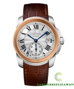 Replica Cartier Calibre De Cartier W2ca0002 Round 18k Rose Gold Case - Strap Band
