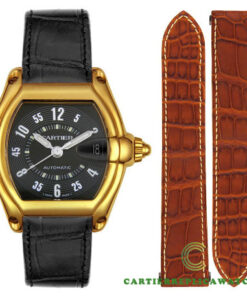 Replica Cartier Roadster W62003v2-blk Tonneau 18k Yellow Gold Case - Strap Band
