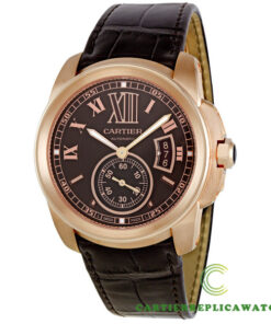 Replica Cartier Calibre De Cartier W7100007 Round 18kt Rose Gold Case - Strap Band
