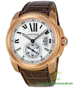 Replica Cartier Calibre De Cartier W7100009 Round 18kt Pink Gold Case - Strap Band