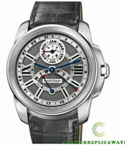 Replica Cartier Calibre De Cartier W7100030 Round 18 Kt White Gold Case - Strap Band