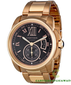 Replica Cartier Calibre De Cartier W7100040 Round 18kt Rose Gold Case - Bracelet Band