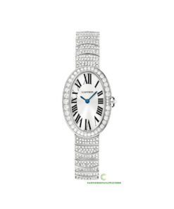 Replica Cartier Baignoire Wb520011 Oval Rhodiumized 18kt White Gold Case - Bracelet Band