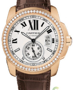 Replica Cartier Calibre De Cartier Wf100005 Round 18kt Pink Gold Case - Strap Band