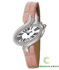 Replica Cartier Delices De Cartier Wg800014 Round 18kt White Gold And Diamonds Case - Strap Band