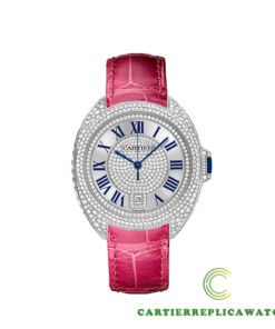 Replica Cartier Wjcl0019 Round 18 Carat White Gold Set With Diamonds Case - Strap Band