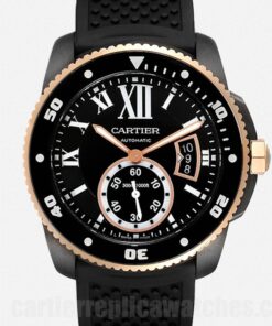 Cartier Calibre 42mm W2CA0004 Black Dial Automatic Rubber Band