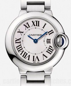 Cartier Ballon Bleu Silver White Dial W69010Z4 28mm Bracelet