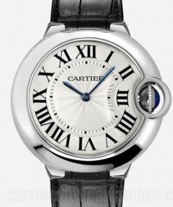 Cartier Ballon Bleu W6920055 33mm Silver Dial Leather Strap