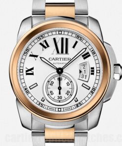 Cartier Calibre W7100036 Silver White Dial 42mm Bracelet Two-tone