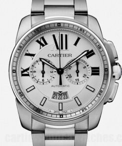 Cartier Calibre W7100045 Silver White Dial 42mm Quartz Bracelet