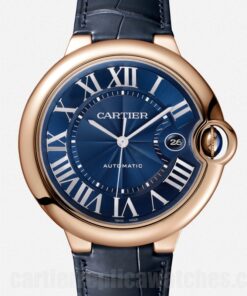 Cartier Ballon Bleu Blue Dial WGBB0036 36mm Leather Strap