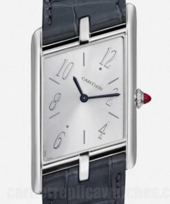 Cartier Tank Asymetrique 26mm Silver Dial WGTA0042 Leather Strap Hour, Minute