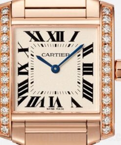 Cartier Tank Francaise 25mm WJTA0023 White Dial Bracelet Rose Gold-tone