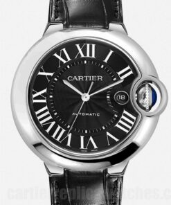 Cartier Ballon Bleu WSBB0003 Black Dial 36mm Leather Strap Automatic