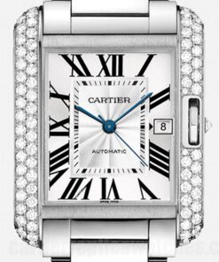 Cartier Tank Anglaise 36mm WT100010 Silver Dial Silver-tone Bracelet