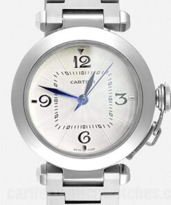Cartier Pasha 35mm W31074M7 White Dial Hour, Minute, Second Silver-tone