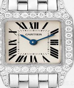 Cartier Santos Demoiselle 26mm WF9005Y8 White Dial Bracelet Silver-tone