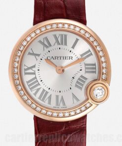 Cartier Ballon Bleu WJBL0005 30mm Silver Dial Burgundy