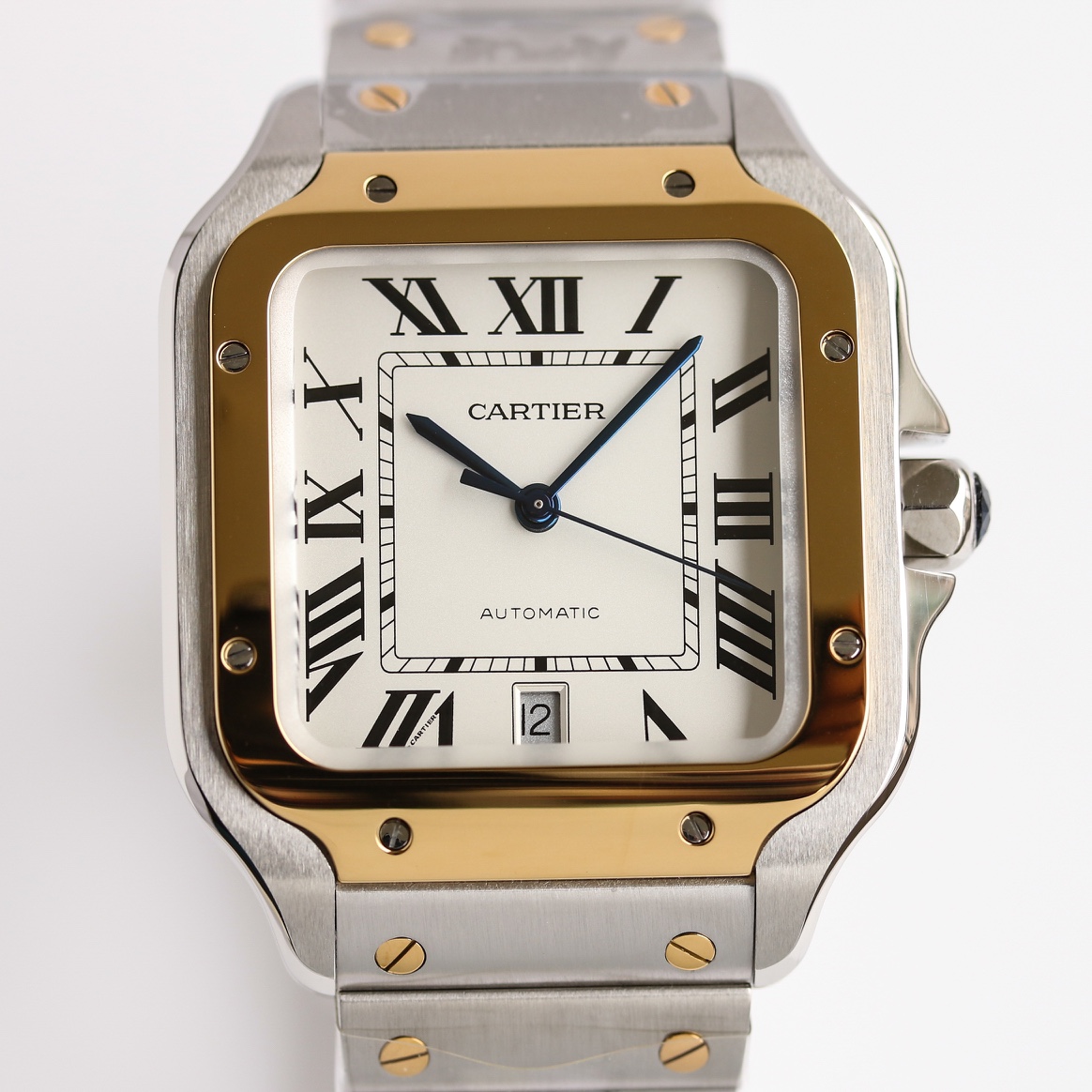 10Swiss-Cartier-Santos-Replica-Stainless-steel-strap-39.8MM-2