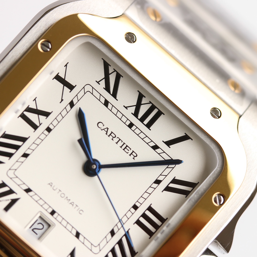 10Swiss-Cartier-Santos-Replica-Stainless-steel-strap-39.8MM-3