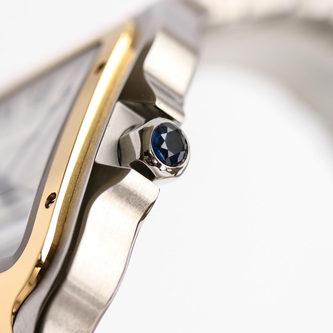 10Swiss-Cartier-Santos-Replica-Stainless-steel-strap-39.8MM-5
