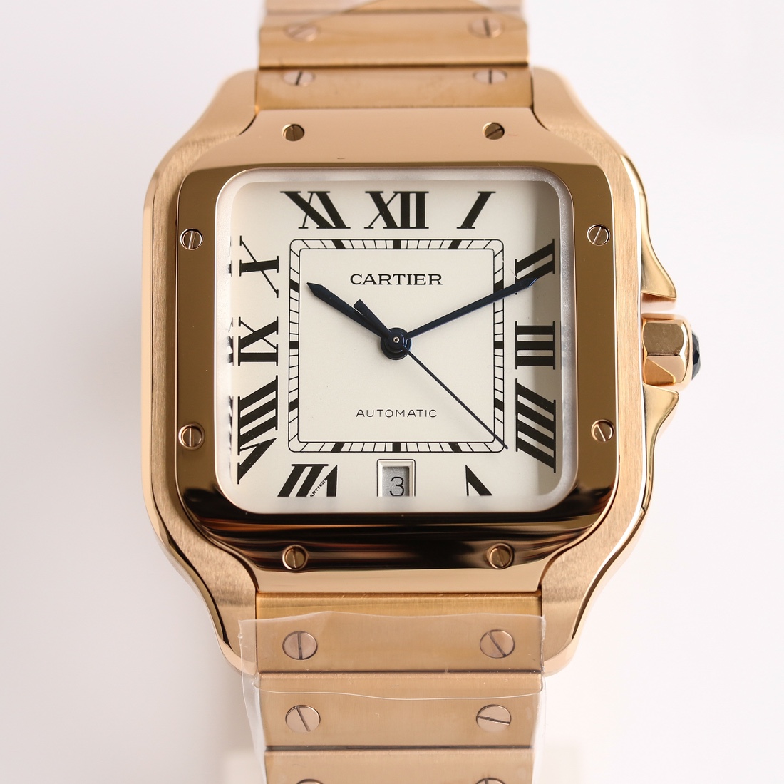 11Swiss-Cartier-Santos-Replica-Rose-Gold-strap-39.8MM-2