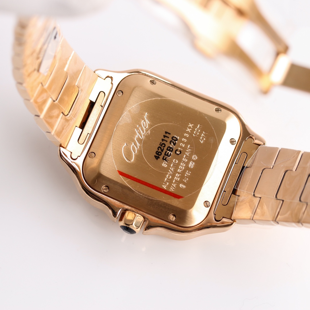 11Swiss-Cartier-Santos-Replica-Rose-Gold-strap-39.8MM-6