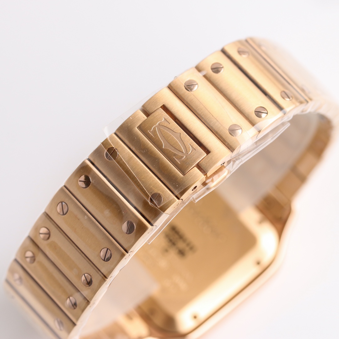 11Swiss-Cartier-Santos-Replica-Rose-Gold-strap-39.8MM-7