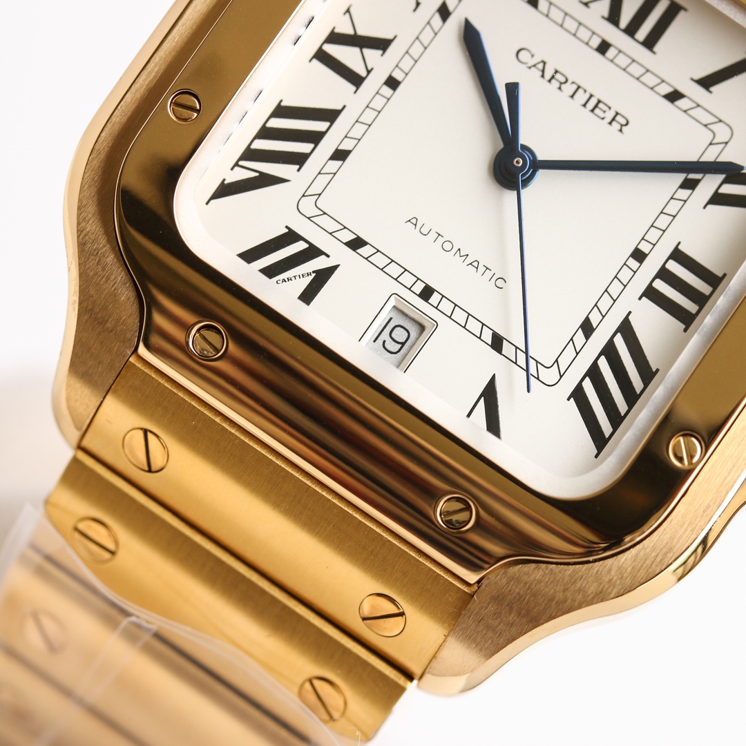 11Swiss-Cartier-Santos-Replica-Yellow-Gold-strap-39.8MM-3