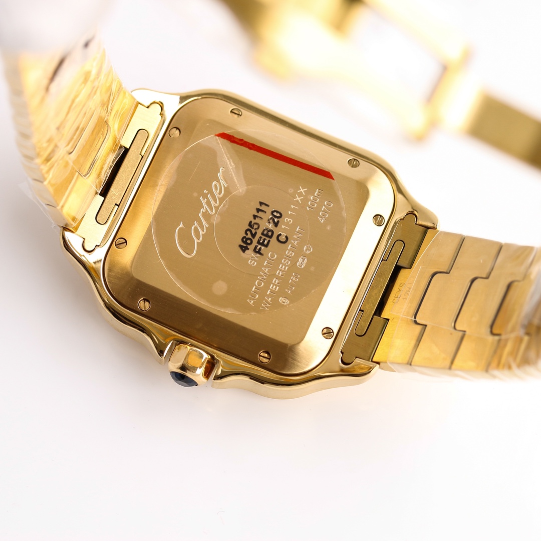11Swiss-Cartier-Santos-Replica-Yellow-Gold-strap-39.8MM-7