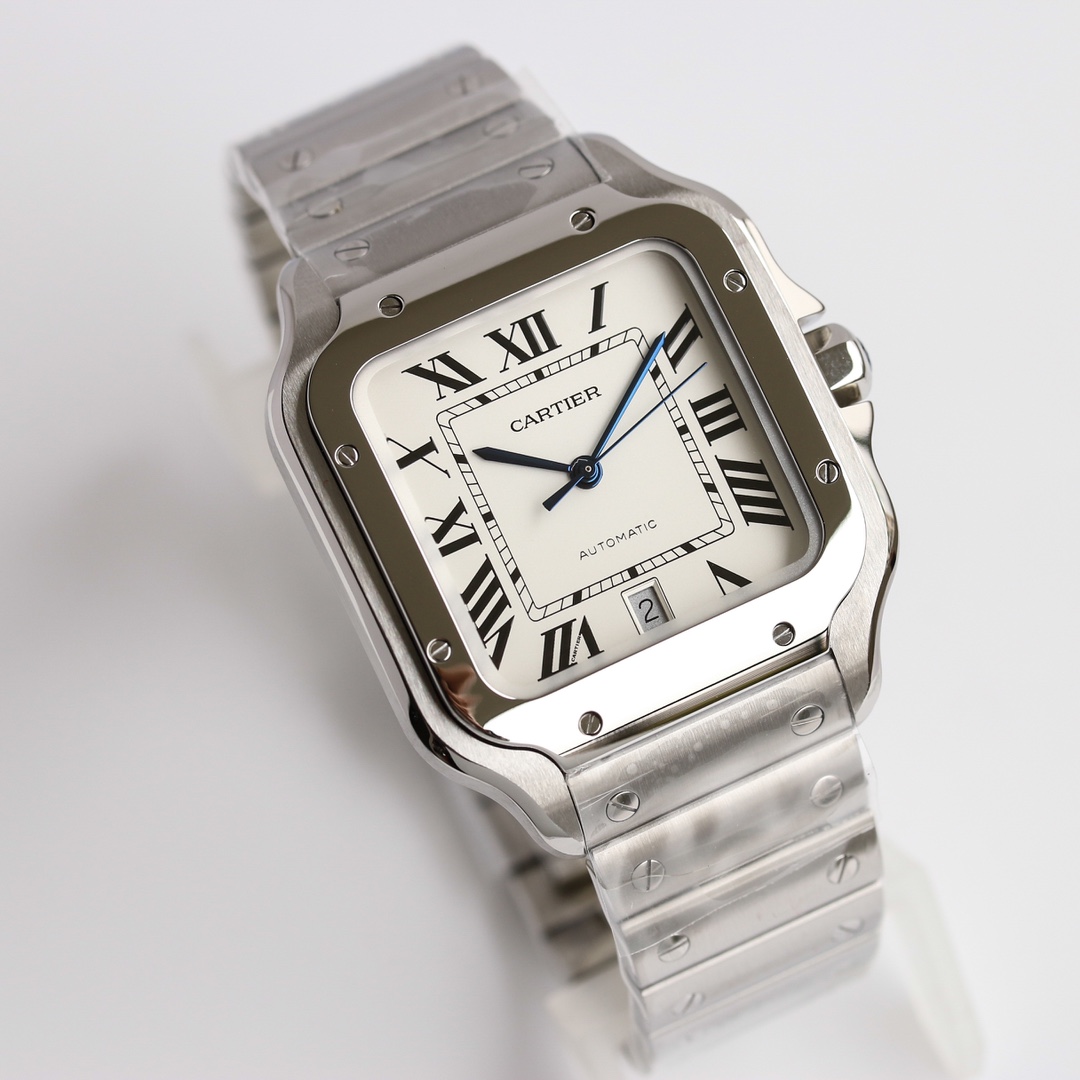 12Swiss-Cartier-Santos-Replica-Stainless-steel-strap-39.8MM-1