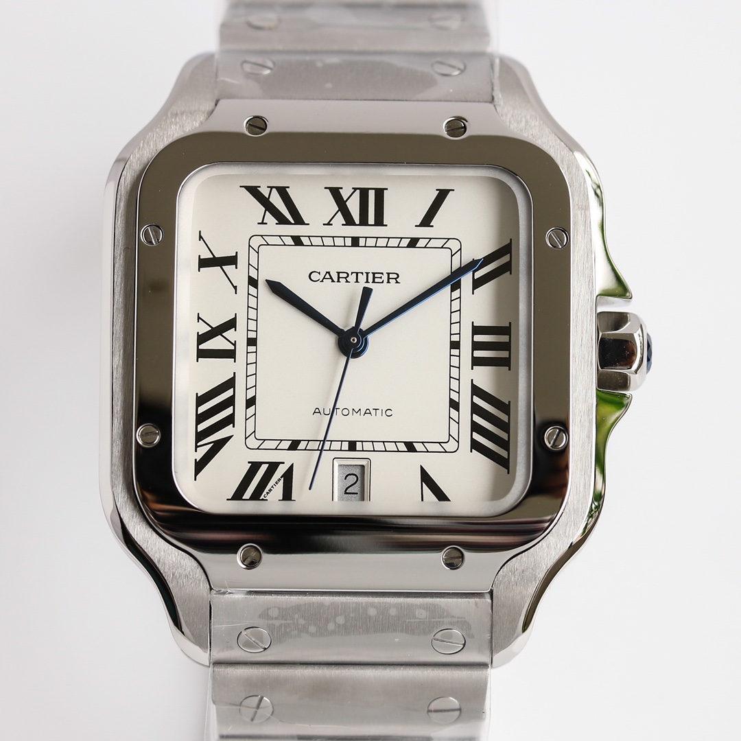 12Swiss-Cartier-Santos-Replica-Stainless-steel-strap-39.8MM-2