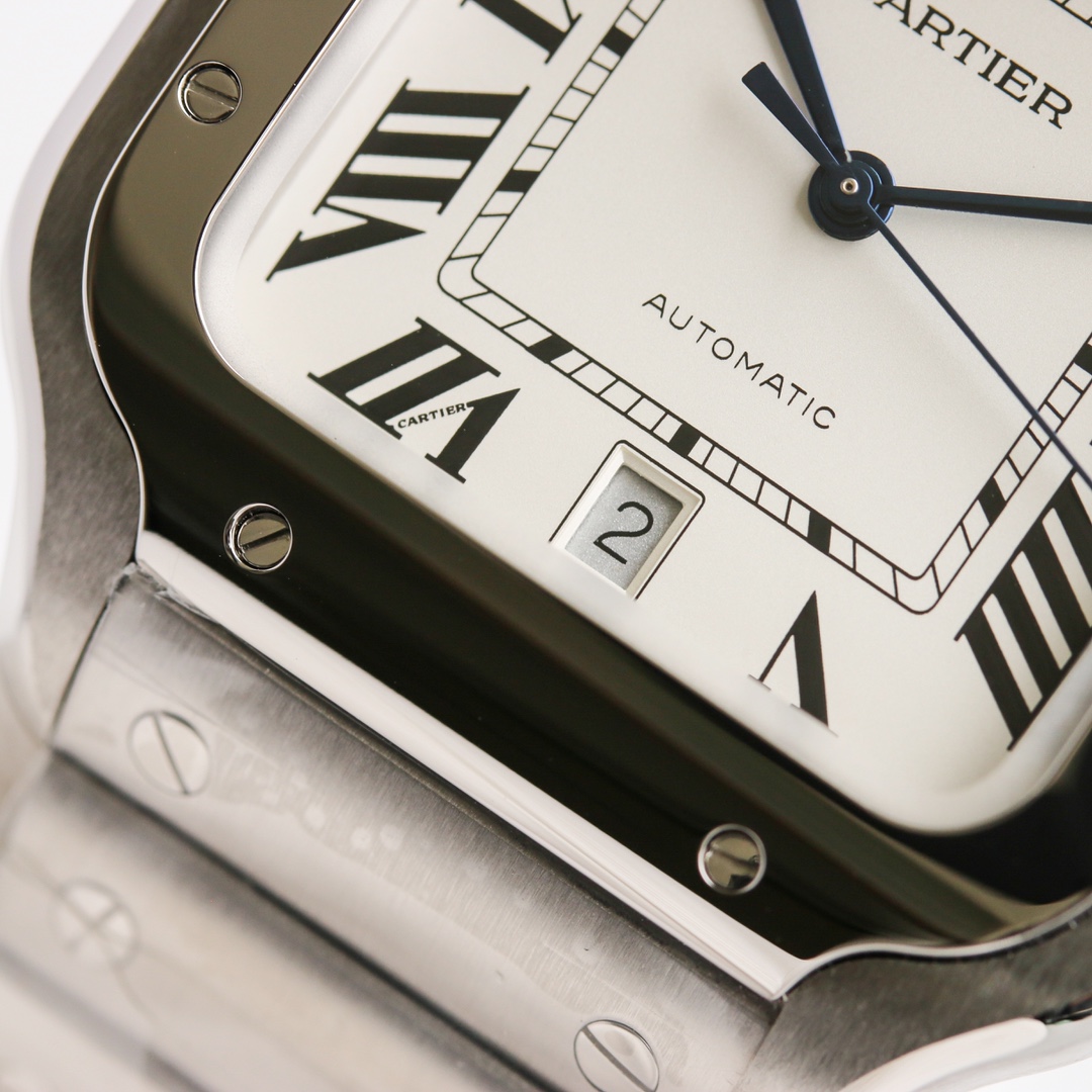 12Swiss-Cartier-Santos-Replica-Stainless-steel-strap-39.8MM-3