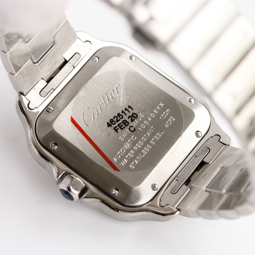 12Swiss-Cartier-Santos-Replica-Stainless-steel-strap-39.8MM-6