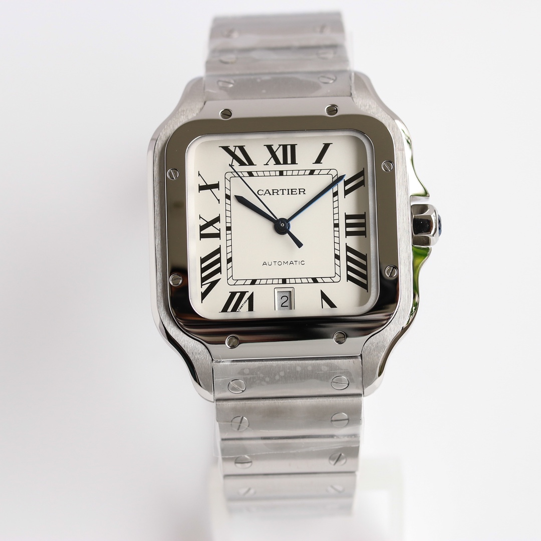 12Swiss-Cartier-Santos-Replica-Stainless-steel-strap-39.8MM
