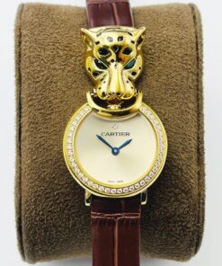 Swiss Cartier Replica Brown Leather strap 23.6MM
