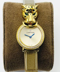 Swiss Cartier Replica Yellow Leather strap 23.6MM
