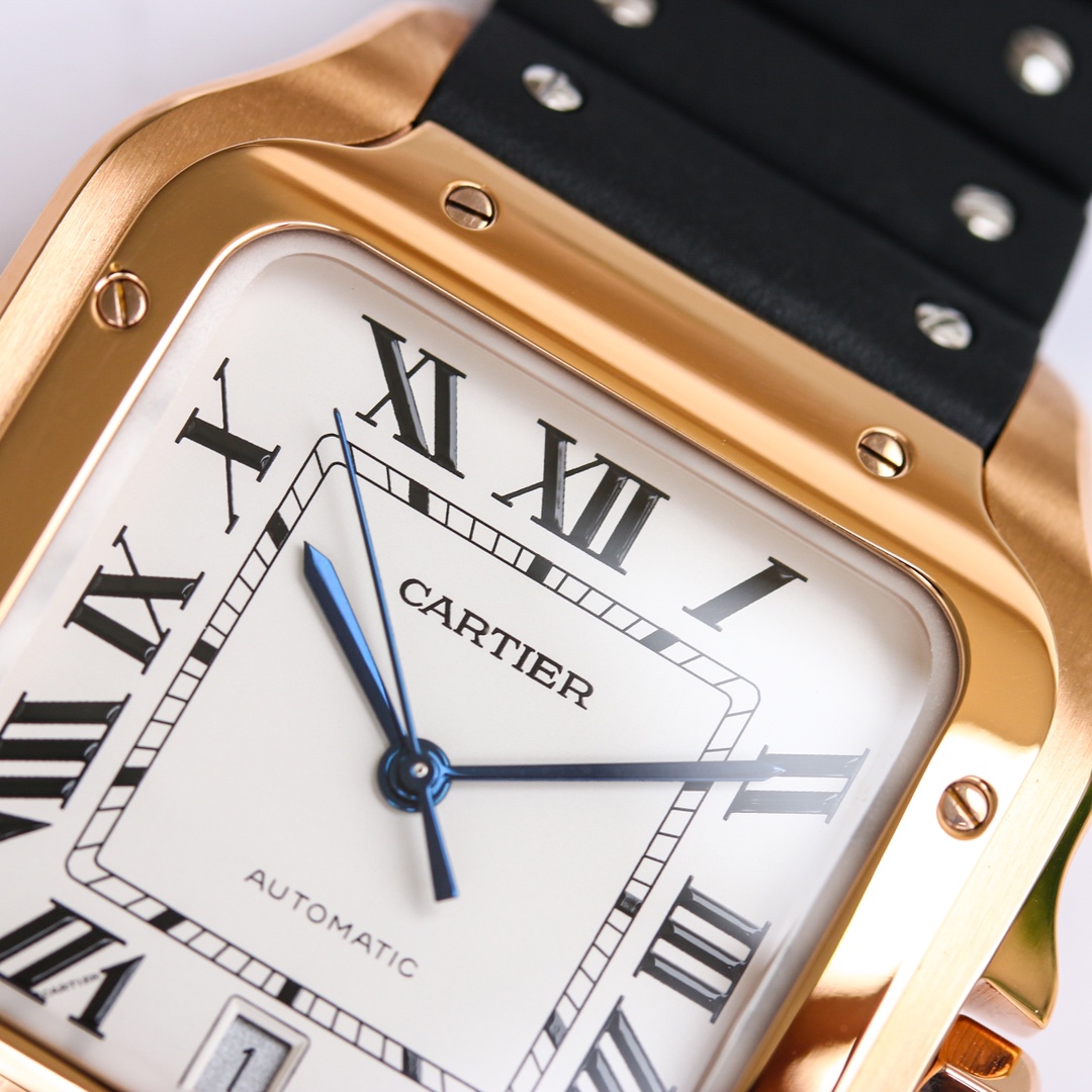 7Swiss-Cartier-Santos-Replica-Rubber-strap-39.8MM-3