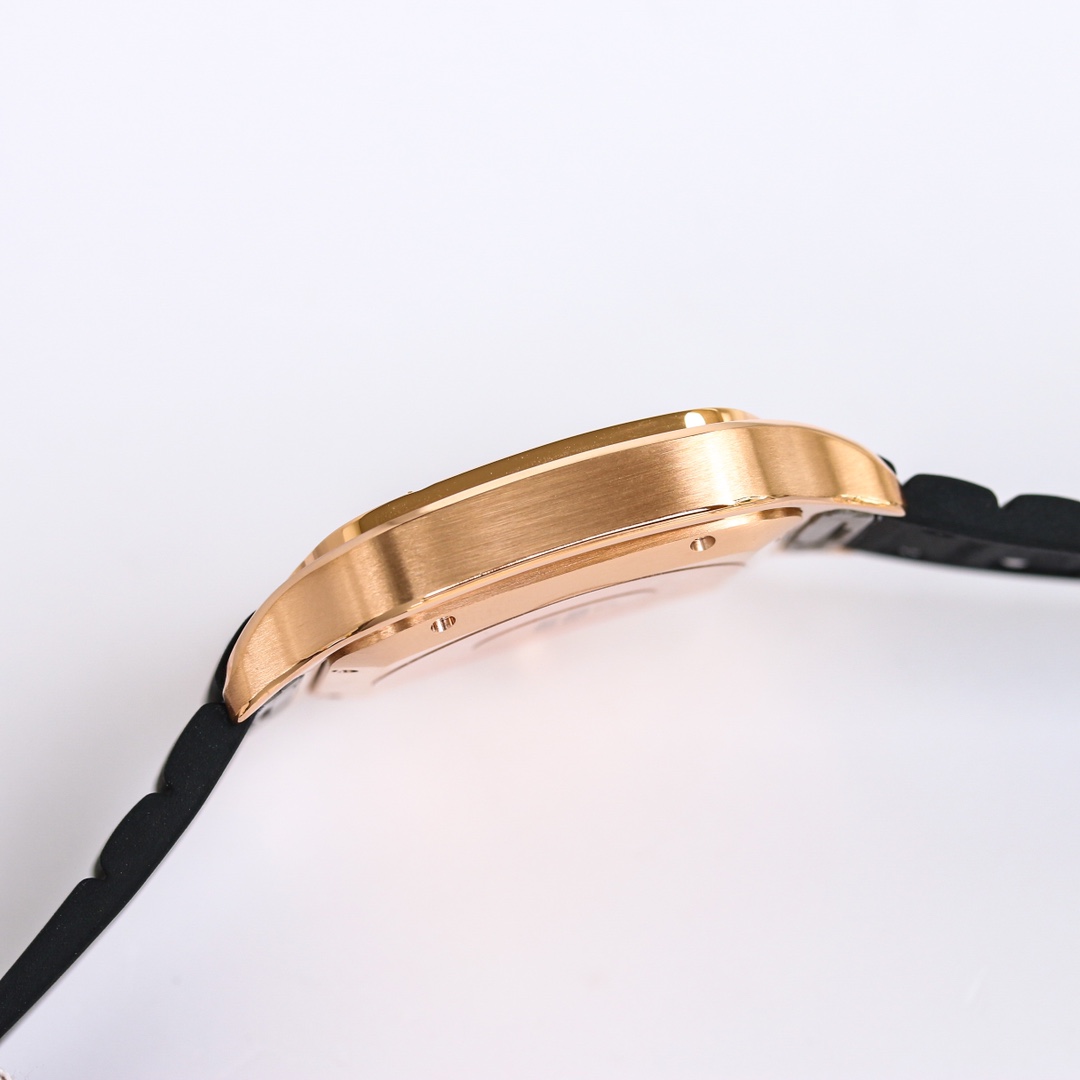 7Swiss-Cartier-Santos-Replica-Rubber-strap-39.8MM-6
