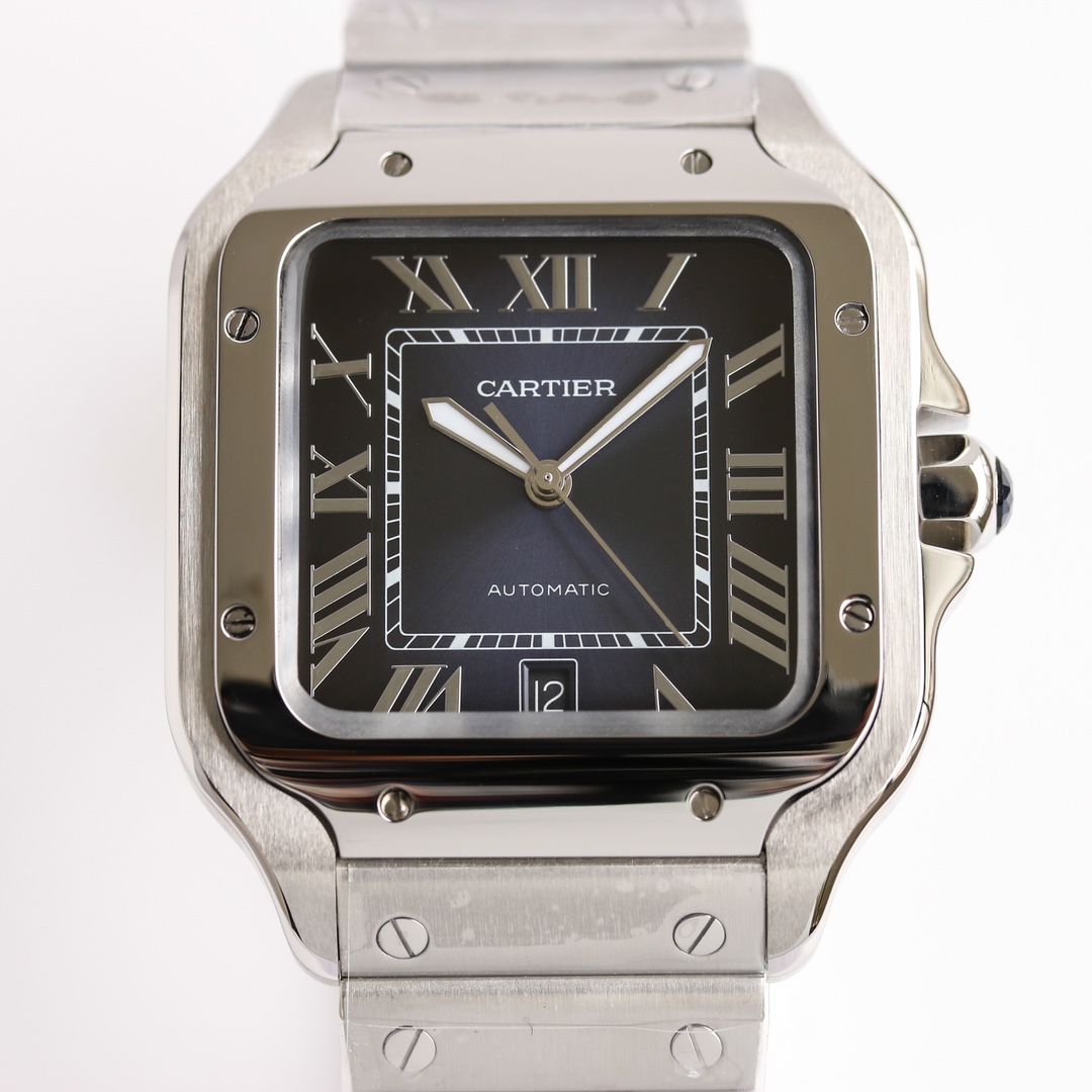 8Swiss-Cartier-Santos-Replica-Stainless-steel-strap-39.8MM-2