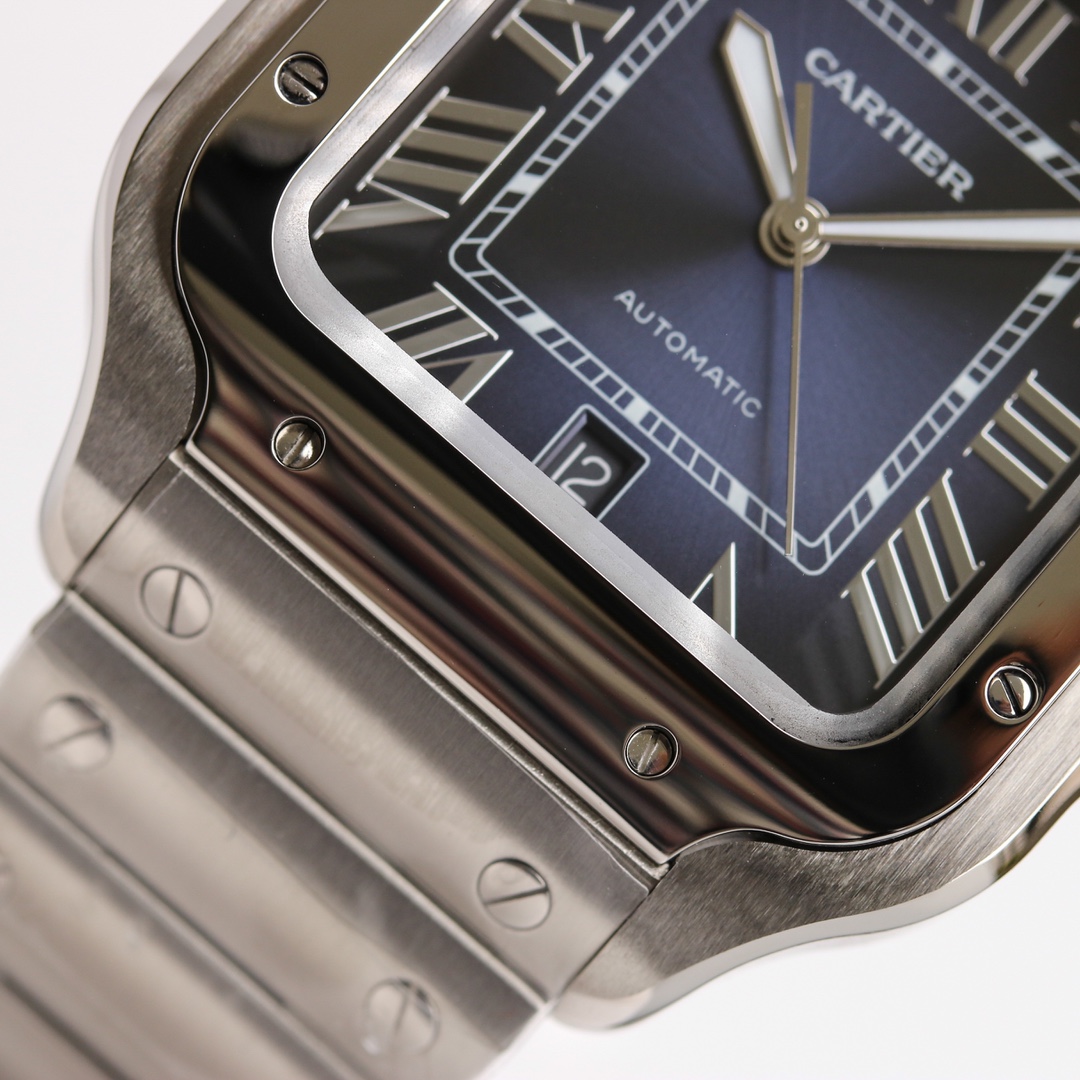 8Swiss-Cartier-Santos-Replica-Stainless-steel-strap-39.8MM-4