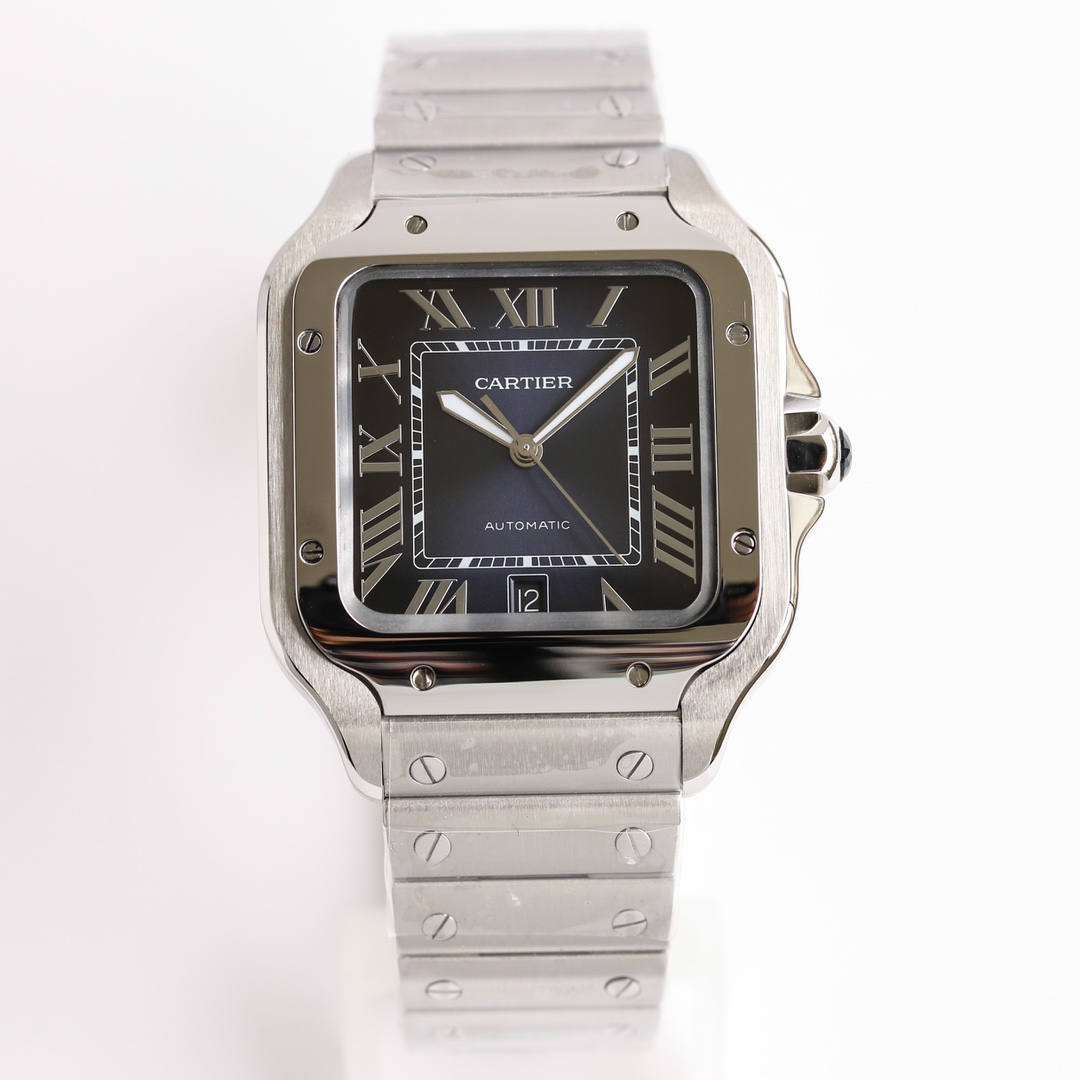 8Swiss-Cartier-Santos-Replica-Stainless-steel-strap-39.8MM