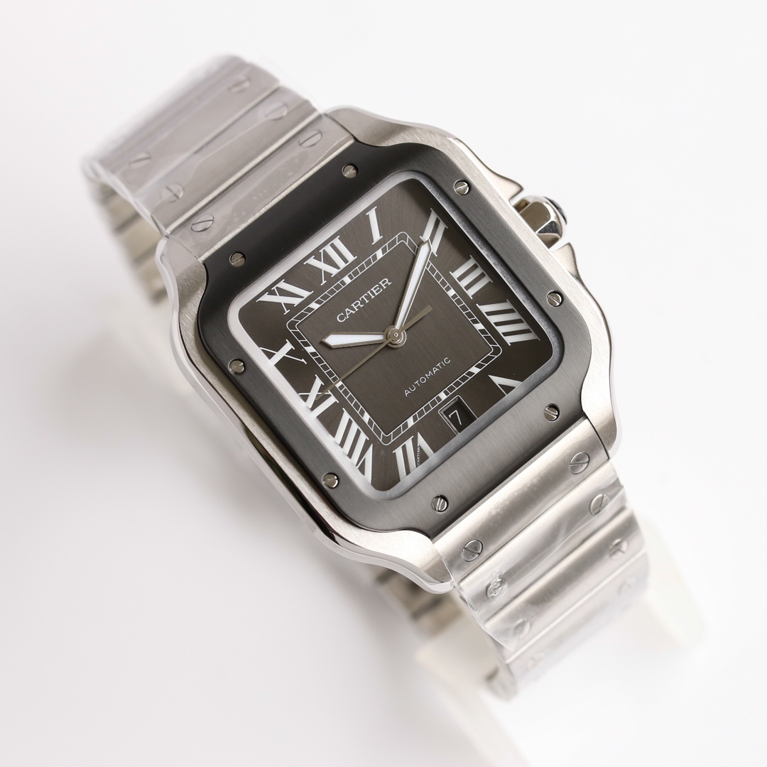9Swiss-Cartier-Santos-Replica-Stainless-steel-strap-39.8MM-1