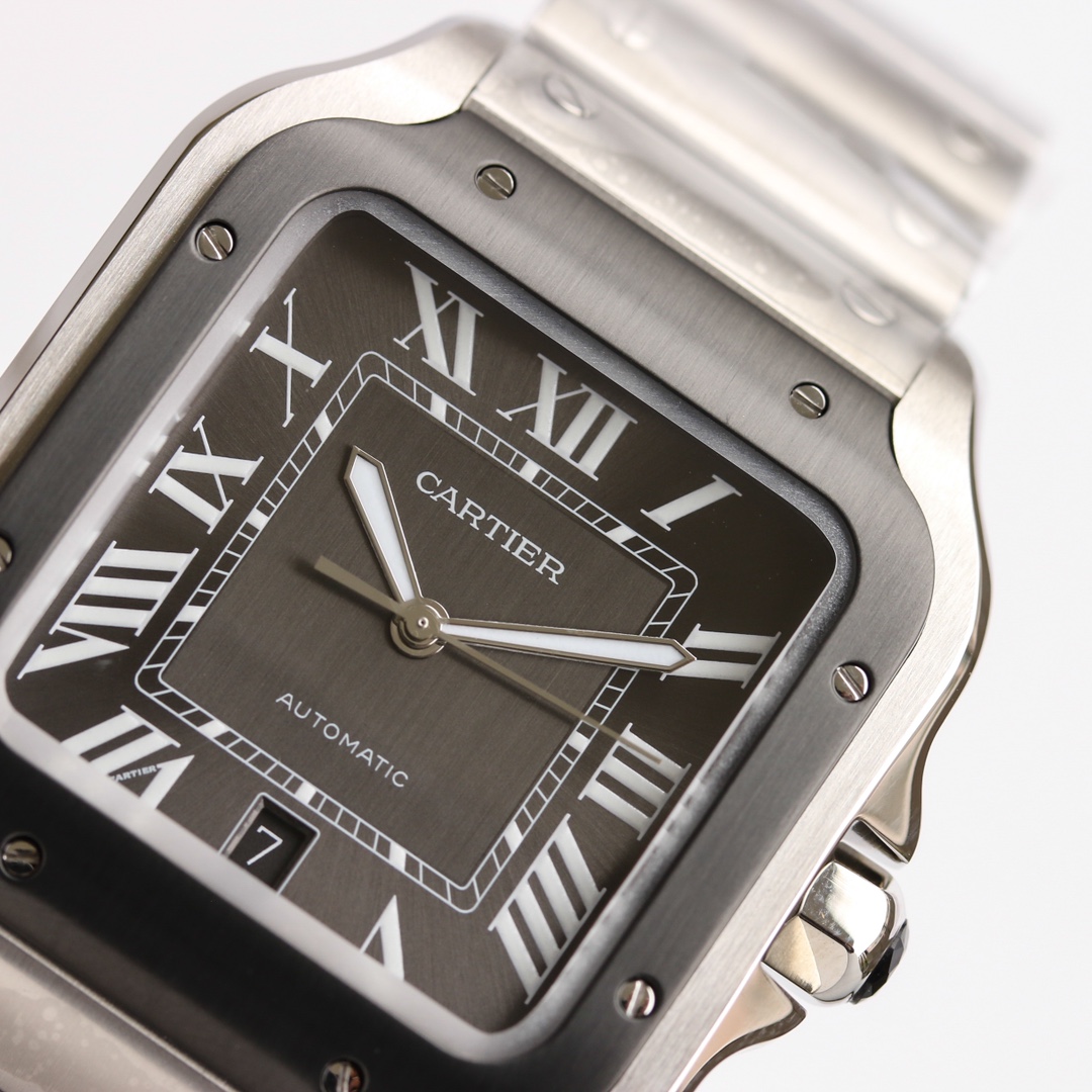 9Swiss-Cartier-Santos-Replica-Stainless-steel-strap-39.8MM-3
