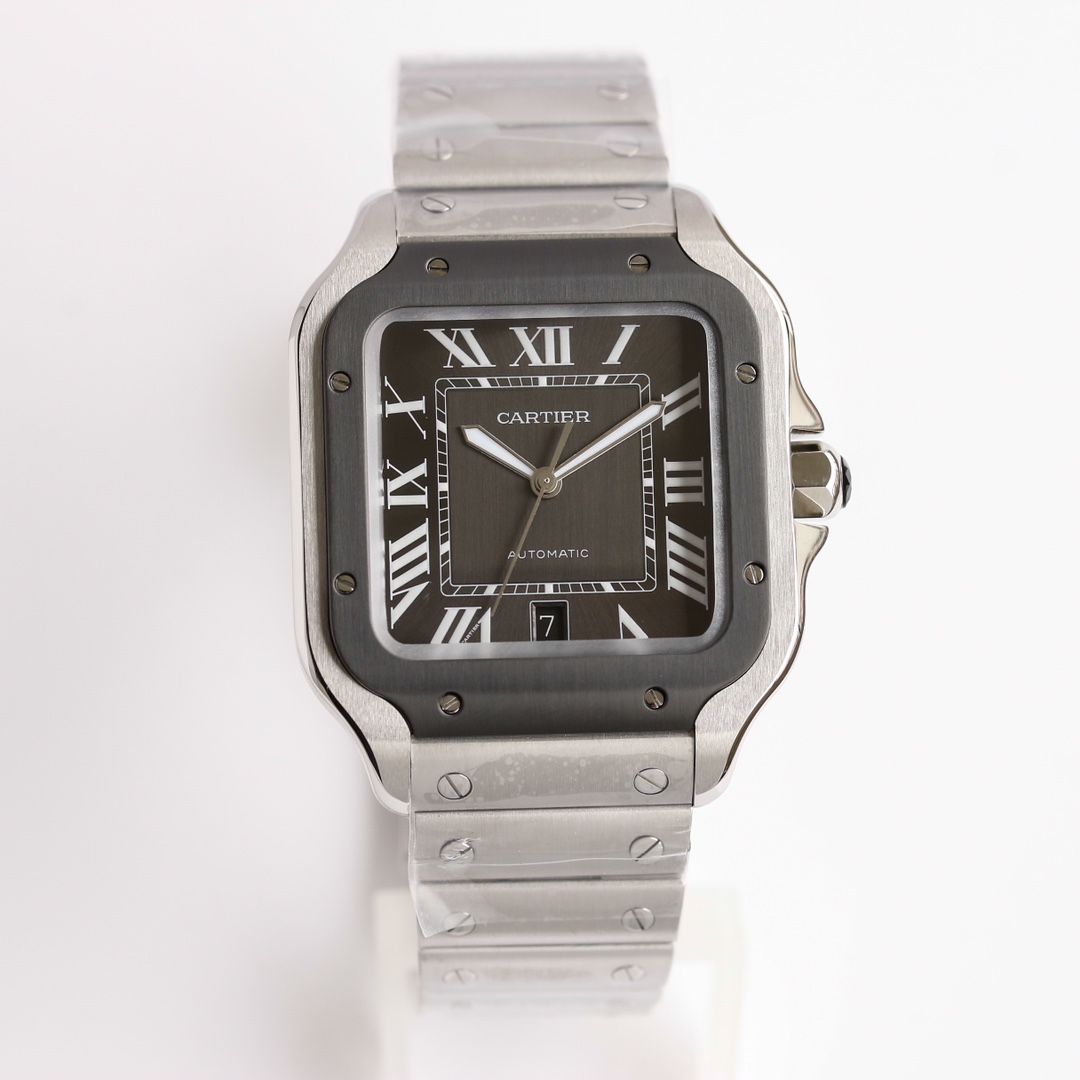 9Swiss-Cartier-Santos-Replica-Stainless-steel-strap-39.8MM