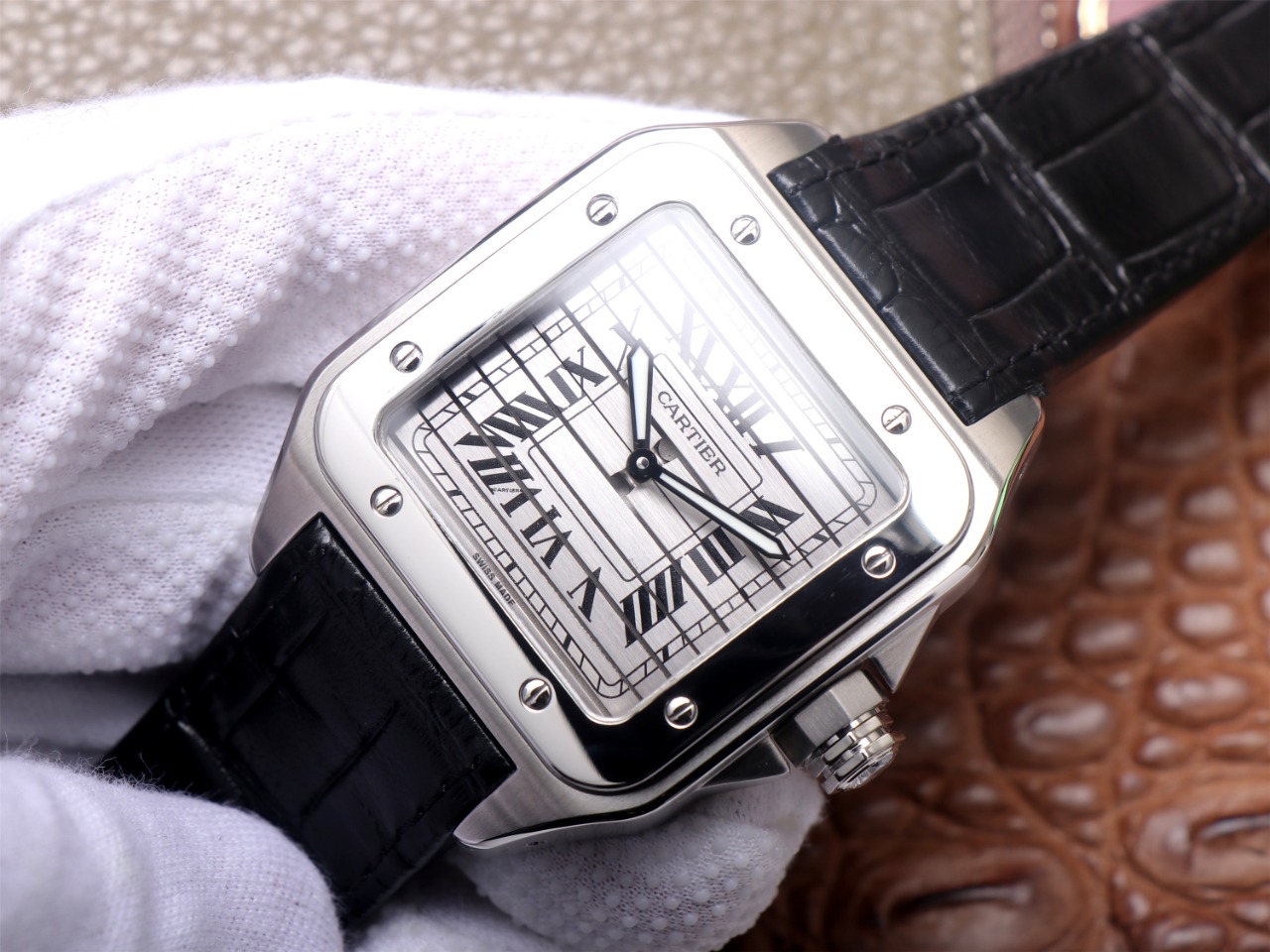 100Swiss-Cartier-Santos-Replica-WM505914-Leather-strap-45MM-1